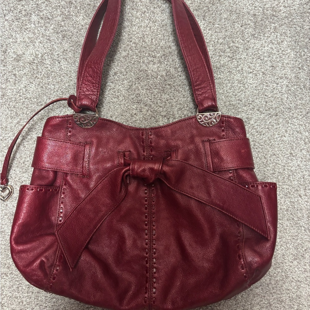 Brighton Red Leather Shoulder Bag Vintage